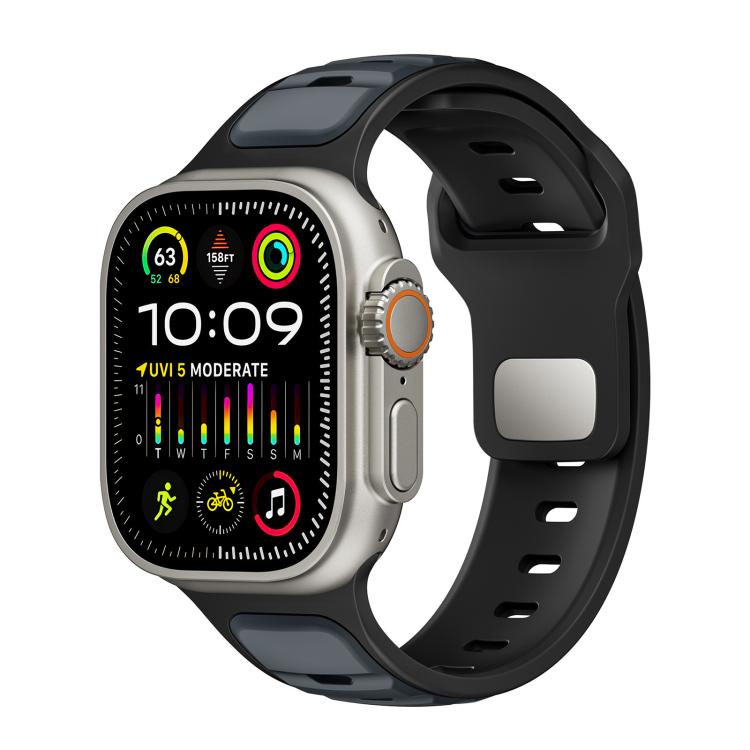 Norman Buckle Two - color Silicone Watch Band, For Apple Watch 46mm / 49mm / 45mm / 44mm, For Apple Watch 42mm / 41mm / 40mm / 38mm - ORIWHIZ