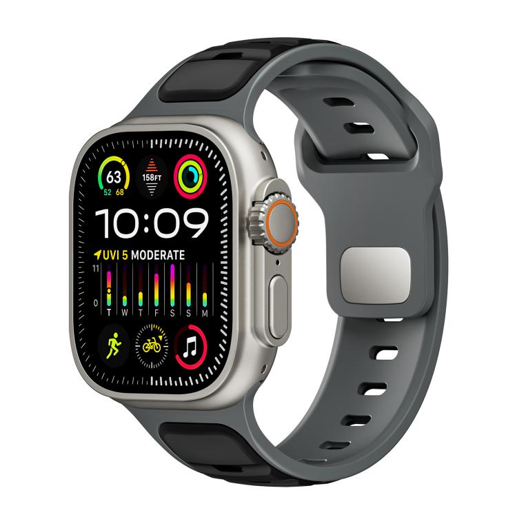 Norman Buckle Two - color Silicone Watch Band, For Apple Watch 46mm / 49mm / 45mm / 44mm, For Apple Watch 42mm / 41mm / 40mm / 38mm - ORIWHIZ