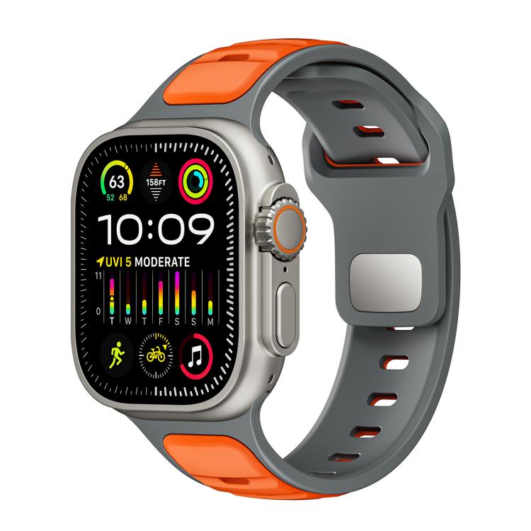 Norman Buckle Two - color Silicone Watch Band, For Apple Watch 46mm / 49mm / 45mm / 44mm, For Apple Watch 42mm / 41mm / 40mm / 38mm - ORIWHIZ