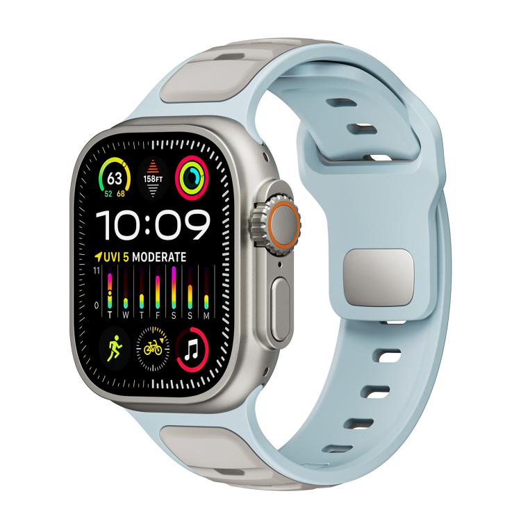 Norman Buckle Two - color Silicone Watch Band, For Apple Watch 46mm / 49mm / 45mm / 44mm, For Apple Watch 42mm / 41mm / 40mm / 38mm - ORIWHIZ