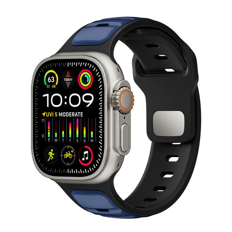 Norman Buckle Two - color Silicone Watch Band, For Apple Watch 46mm / 49mm / 45mm / 44mm, For Apple Watch 42mm / 41mm / 40mm / 38mm - ORIWHIZ