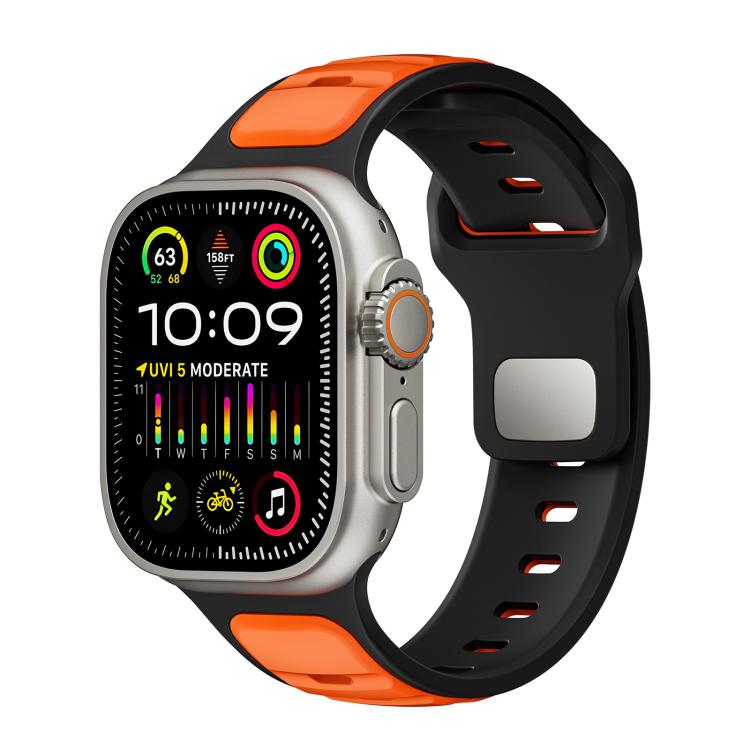 Norman Buckle Two - color Silicone Watch Band, For Apple Watch 46mm / 49mm / 45mm / 44mm, For Apple Watch 42mm / 41mm / 40mm / 38mm - ORIWHIZ