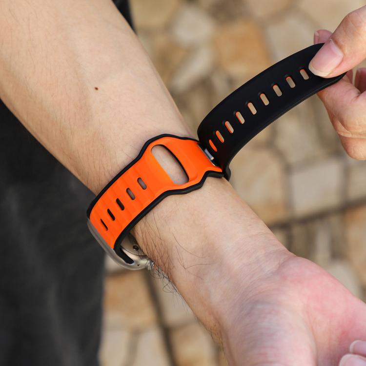 Norman Buckle Two - color Silicone Watch Band, For Apple Watch 46mm / 49mm / 45mm / 44mm, For Apple Watch 42mm / 41mm / 40mm / 38mm - ORIWHIZ