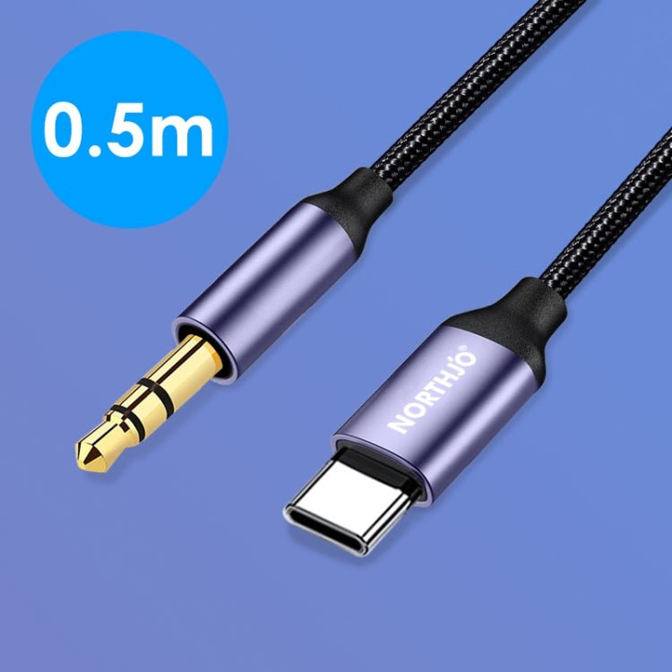 NORTHJO UTM03 Type - C to 3.5mm Audio Aux Jack Headphone Cable, 0.5m, 1m, 1.5m - ORIWHIZ