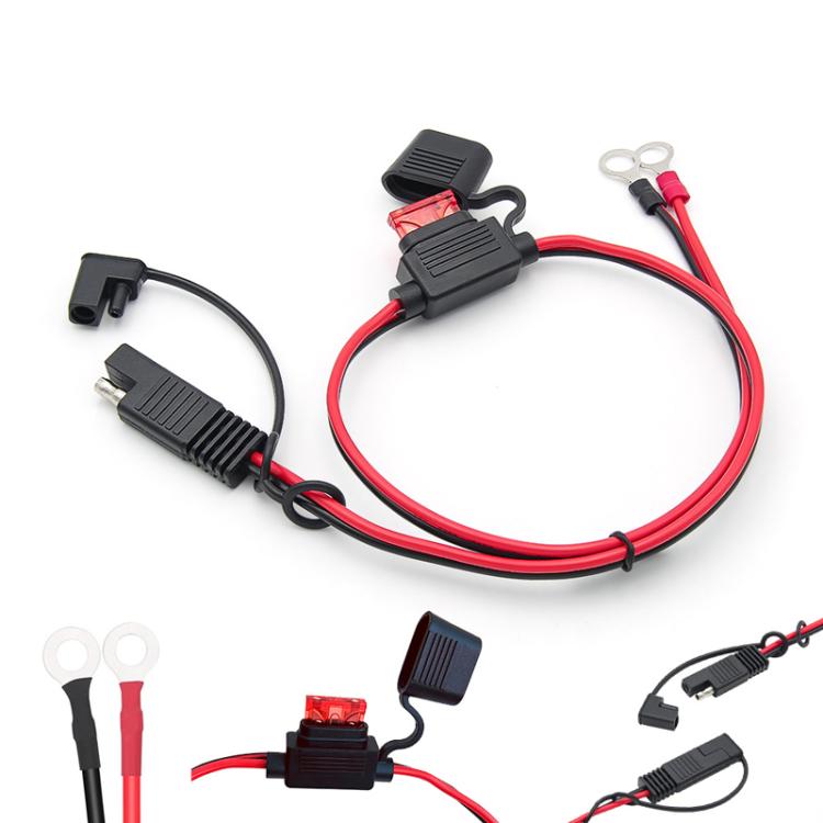 O - Terminal to SAE Power Cable With Fuse Battery Charger Extension Adapter Wire, 60cm - ORIWHIZCar Replacement PartsDIY CablesIn Car