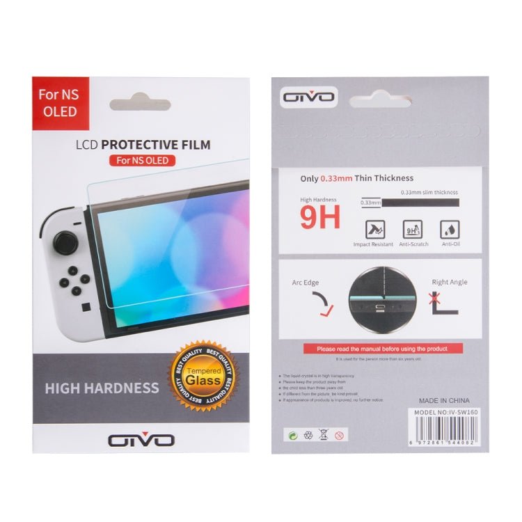 OIVO IV - SW160 0.33mm Thickness 9H Hardness Screen Tempered Glass Film for Nintendo Switch OLED, IV - SW160 - ORIWHIZNintendo AccessoriesNintendo Accessories Tempered GlassOIVO