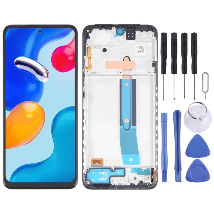 OLED Material LCD Screen For Digitizer Full Assembly with Frame, For Xiaomi Redmi Note 11 4G, For Xiaomi Poco M4 Pro 4G, For Xiaomi Redmi Note 11S 4G, For Xiaomi Redmi Note 10 Pro 4G, For Xiaomi Redmi Note 10 Pro Max, For Xiaomi Redmi Note 10 Pro India... - ORIWHIZ