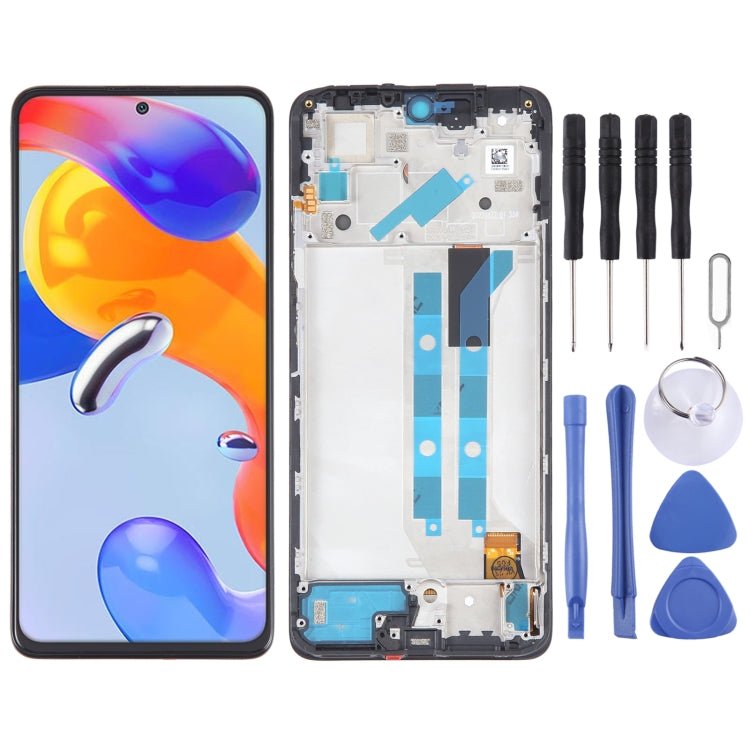 OLED Material LCD Screen For Digitizer Full Assembly with Frame, For Xiaomi Redmi Note 11 4G, For Xiaomi Poco M4 Pro 4G, For Xiaomi Redmi Note 11S 4G, For Xiaomi Redmi Note 10 Pro 4G, For Xiaomi Redmi Note 10 Pro Max, For Xiaomi Redmi Note 10 Pro India... - ORIWHIZ