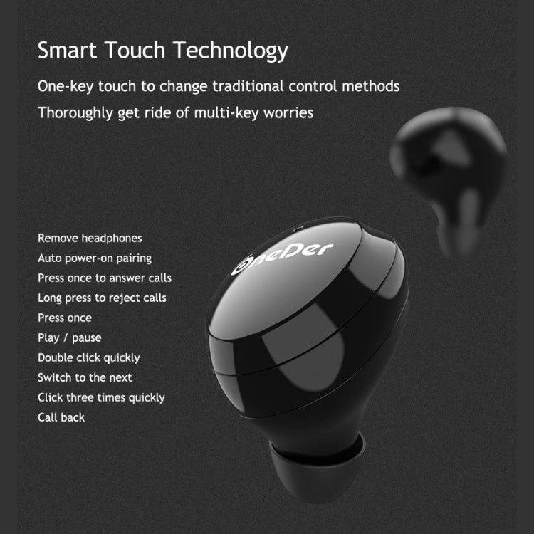 OneDer W12 Wireless Earphone with Waterproof IPX5 HD Stereo Sound TWS Bluetooth Earphone - ORIWHIZ