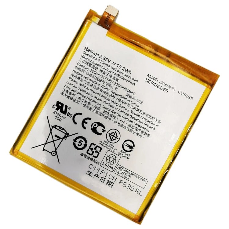 Original 2650mAh C11P1601 Li - Polymer Battery for ASUS Zenfone 3 ZE520KL, For ASUS Zenfone 3 ZE520KL - ORIWHIZ