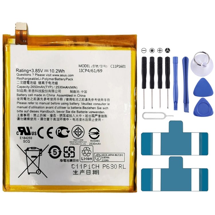 Original 2650mAh C11P1601 Li - Polymer Battery for ASUS Zenfone 3 ZE520KL, For ASUS Zenfone 3 ZE520KL - ORIWHIZ