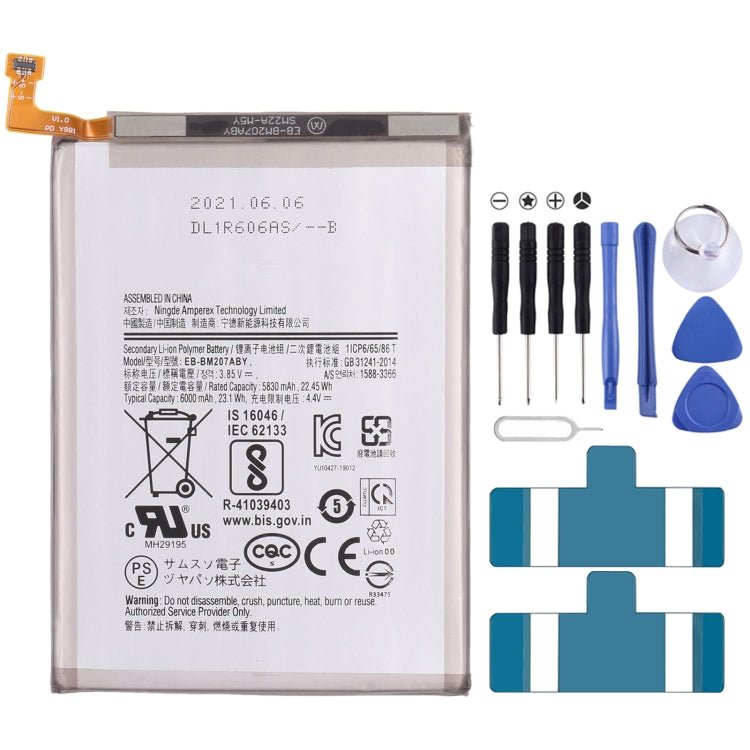 Original 6000mAh EB - BM207ABY Li - ion Battery Replacement for Samsung Galaxy M30s SM - M307/M21 SM - M215/M31 SM - M315, For Samsung Galaxy M30s - ORIWHIZ