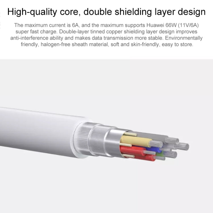 Original Huawei CC800 6A Type - C / USB - C to Type - C / USB - C Charging Data Cable, Length: 1.8m - ORIWHIZ