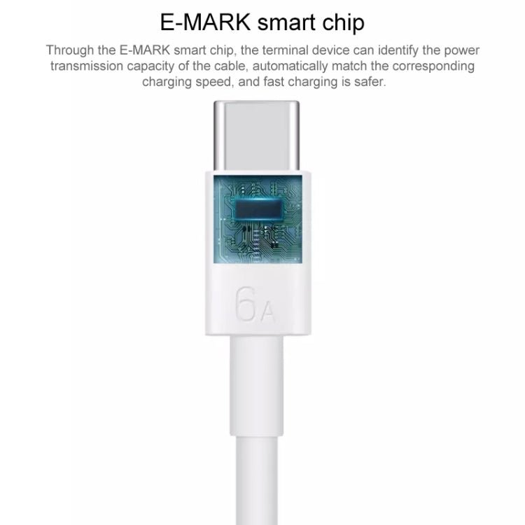 Original Huawei CC800 6A Type - C / USB - C to Type - C / USB - C Charging Data Cable, Length: 1.8m - ORIWHIZ