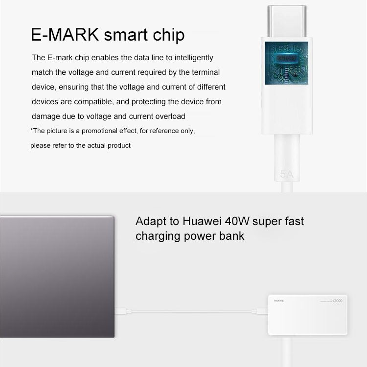 Original Huawei CP43 5A USB - C / Type - C to USB - C / Type - C Fast Charging Data Cable, Cable Length: 1m - ORIWHIZ