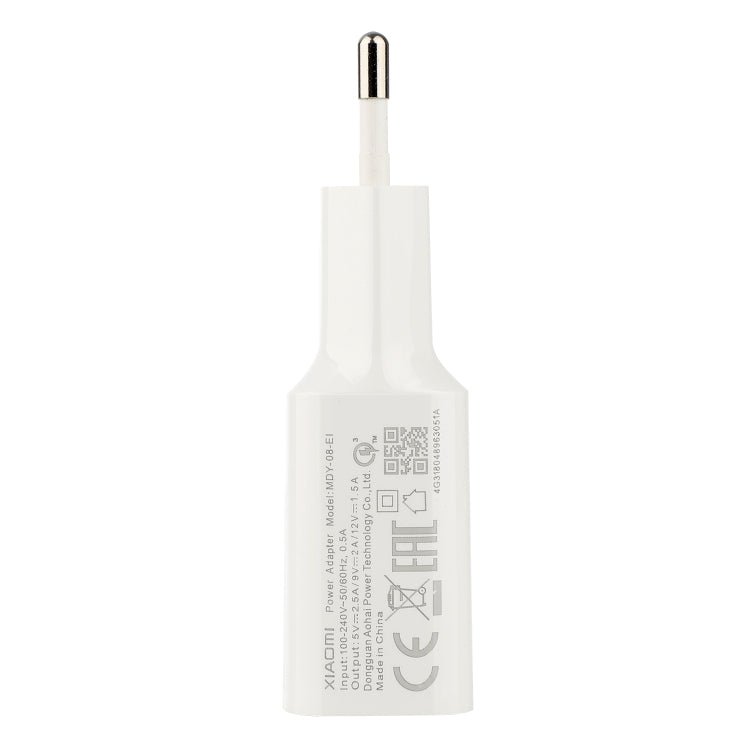 Original Xiaomi MDY - 08 - EI 18W Type - C / USB - C Fast Charge Charger, EU Plug, MDY - 08 - EI - ORIWHIZ