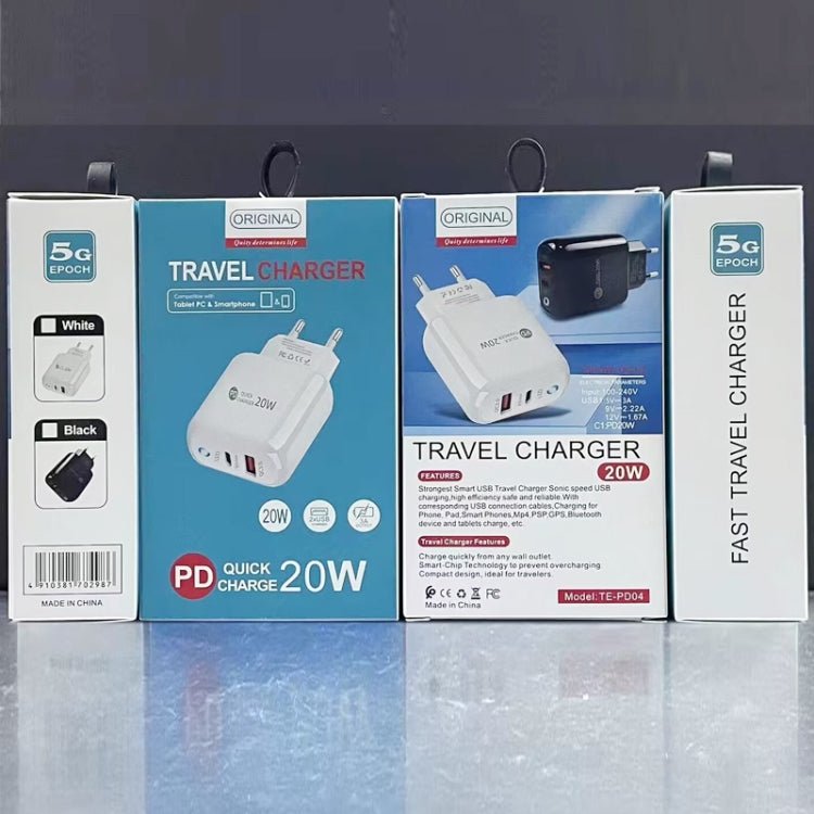 PD04 Type - C + USB Mobile Phone Charger with Type - C to Type - C Cable, EU Plug, EU Plug + Type - C to Type - C Cable - ORIWHIZ