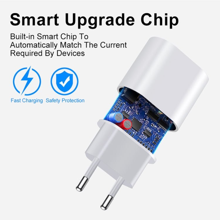 PD35W USB - C / Type - C Port Charger with 1m Type - C to Type - C Data Cable, EU Plug, EU Plug + Type - C Cable - ORIWHIZ