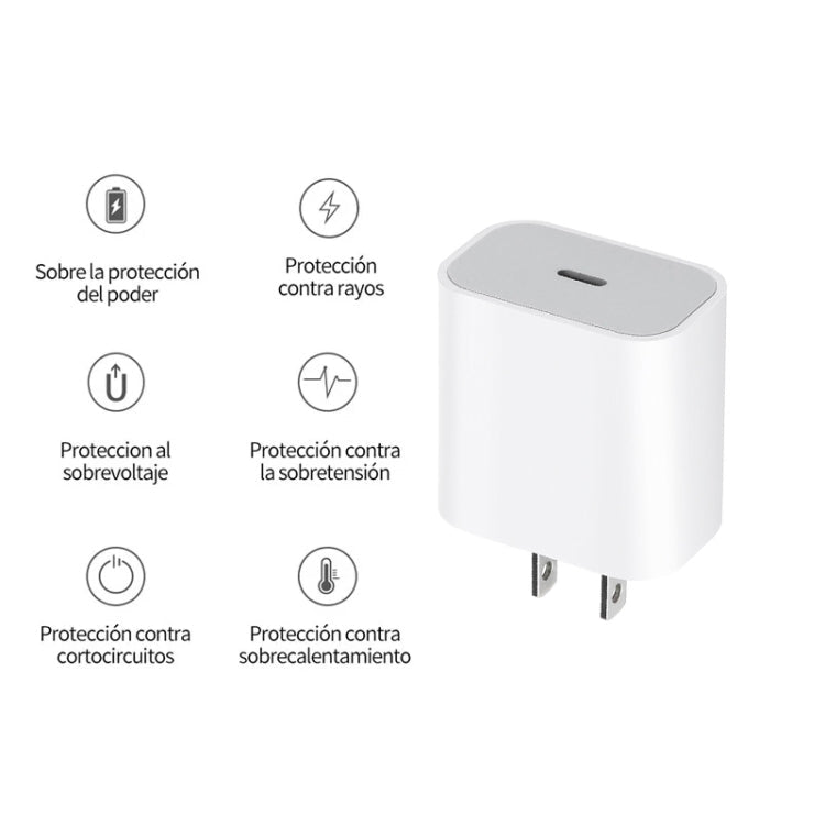 PD35W USB - C / Type - C Port Charger with 1m Type - C to Type - C Data Cable, US Plug, US Plug + Type - C Cable - ORIWHIZ