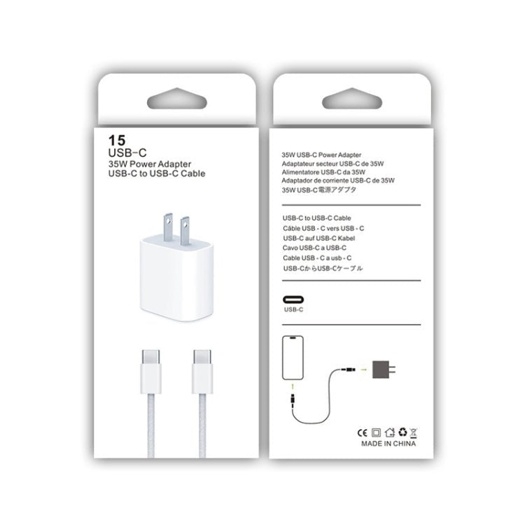 PD35W USB - C / Type - C Port Charger with 1m Type - C to Type - C Data Cable, US Plug, US Plug + Type - C Cable - ORIWHIZ