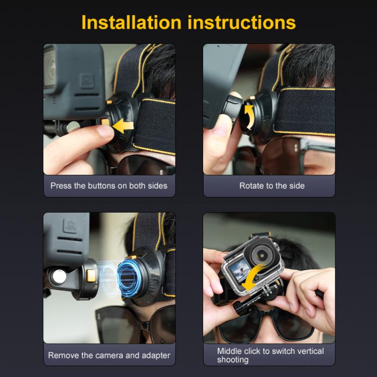PULUZ Magnetic Quick - release Head Strap Harness Belt, Head Strap - ORIWHIZDJI & Insta360 AccessoriesHead BeltPULUZ