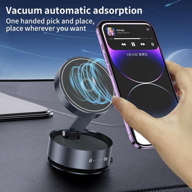 Q12 Foldable Vacuum MagSafe Magnetic Suction Cup Phone Holder, Q12(Black), Q12(Silver) - ORIWHIZ