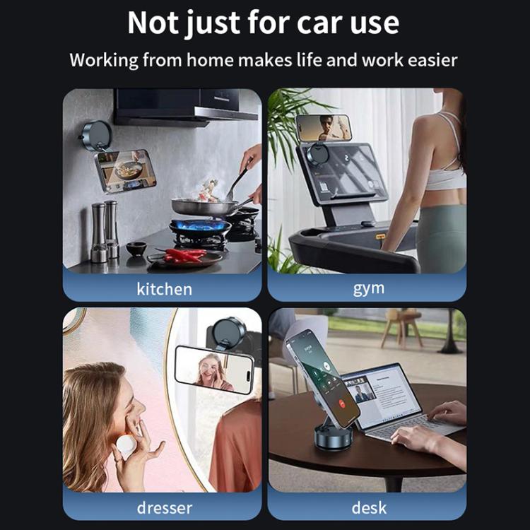 Q12 Foldable Vacuum MagSafe Magnetic Suction Cup Phone Holder, Q12(Black), Q12(Silver) - ORIWHIZ