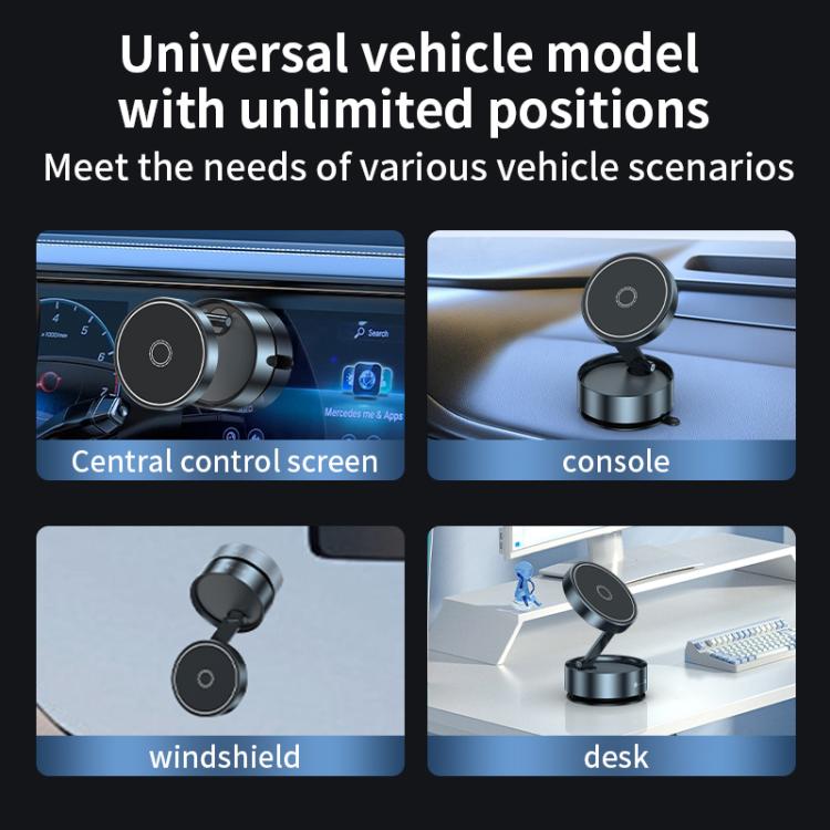 Q12 Foldable Vacuum MagSafe Magnetic Suction Cup Phone Holder, Q12(Black), Q12(Silver) - ORIWHIZ