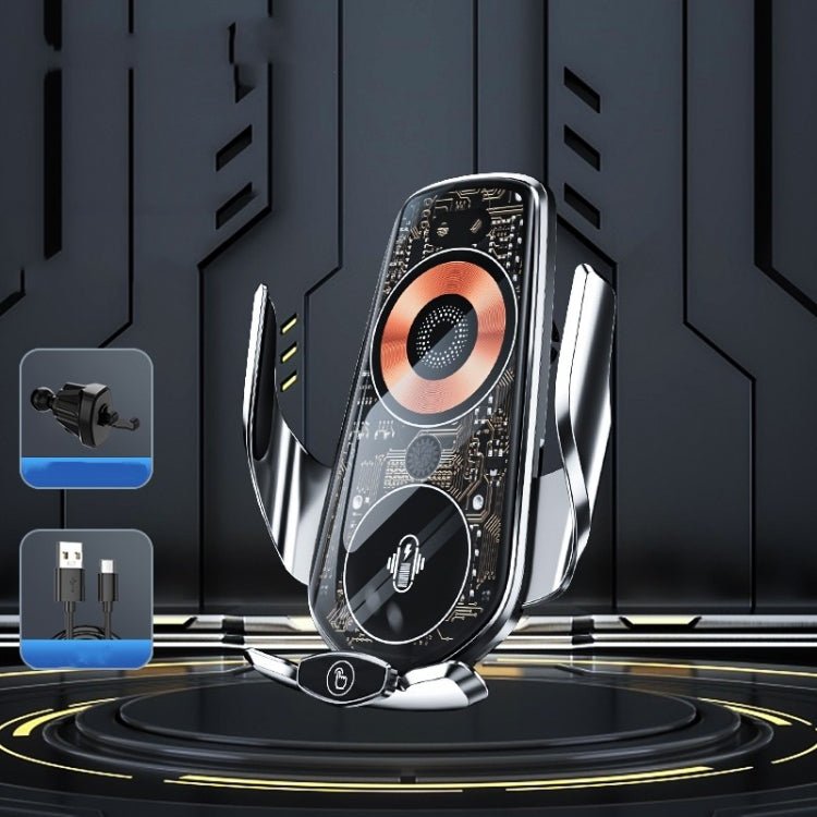 Q7 Magnetic Wireless Fast Charging Car Mobile Phone Charger Bracket, Q7 (Black), Q7 (Silver) - ORIWHIZ