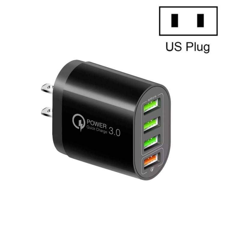 QC - 04 QC3.0 + 3 x USB 2.0 Multi - ports Charger for Mobile Phone Tablet, US Plug, US Plug - ORIWHIZ