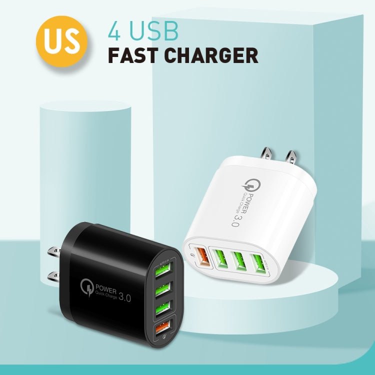 QC - 04 QC3.0 + 3 x USB 2.0 Multi - ports Charger for Mobile Phone Tablet, US Plug, US Plug - ORIWHIZ