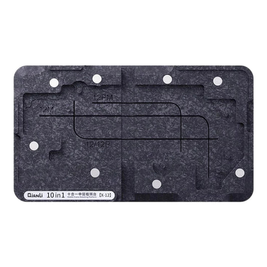 Qianli 10 in 1 Middle Frame Reballing Platform For iPhone X / XS / XS Max / 11 / 11 Pro / 11 Pro Max / 12 / 12 Pro / 12 mini / 12 Pro Max, For iPhone X - 12 Pro Max - ORIWHIZ