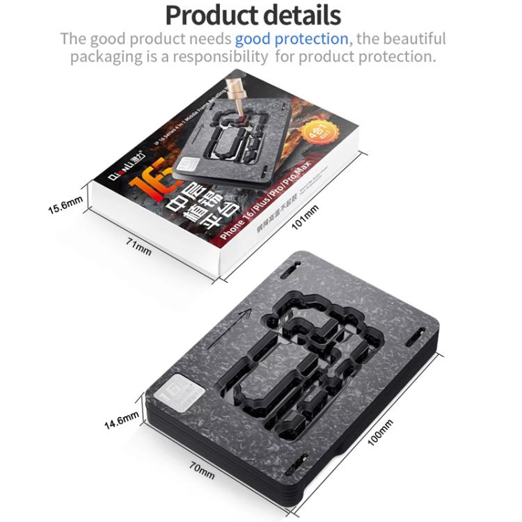 Qianli 4 in 1 Magnetic Middle Layer BGA Reballing Platform for iPhone 16 Series, Qianli for iPhone 16 Series - ORIWHIZ