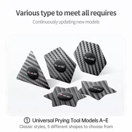 Qianli High Toughness Multifunctional Carbon Fiber Prying Tool, Pentagon Shaped, Hexagon Shaped, Triangular shaped, Pentagram Shaped, Hexagram Shaped, Peanut shaped, Business Card Shaped, Reinforced Corner Style - ORIWHIZ