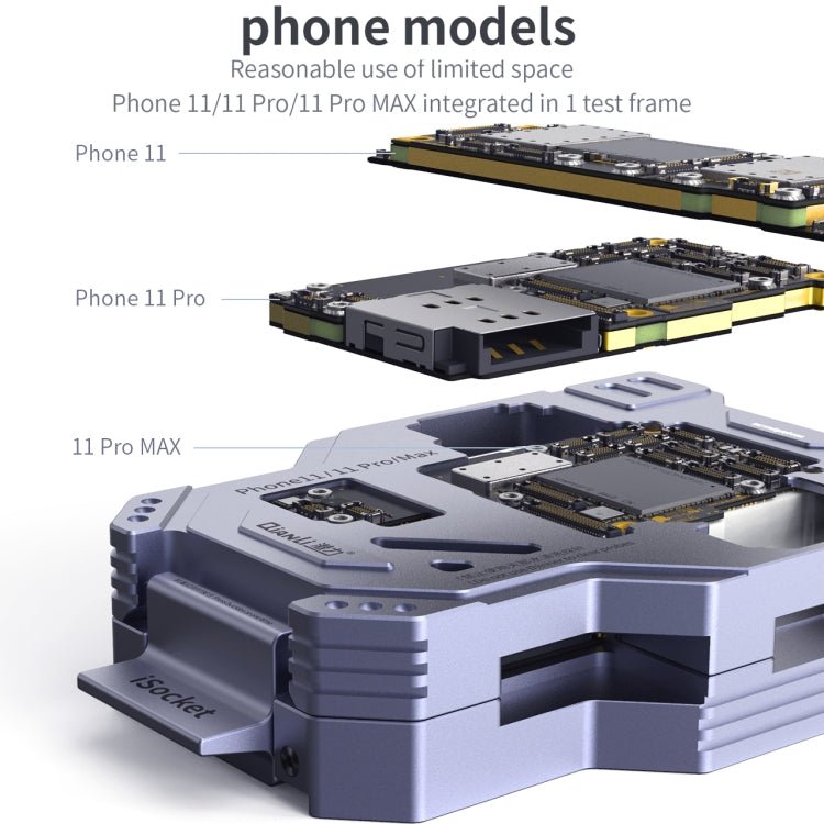 Qianli iSocket Motherboard Layered Test Fixture, Qianli iSocket For iPhone 11 Series, Qianli iSocket For iPhone 12 Series, Qianli iSocket For iPhone 13 Series, Qianli iSocket For iPhone 14 Series - ORIWHIZ
