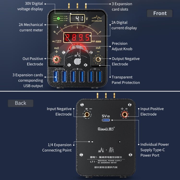 Qianli LT1 Digital Display Power Meter Isolated Power Supply DC Diagnostic Instrument, LT1 - ORIWHIZ