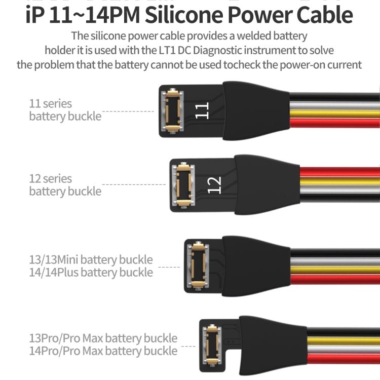 QianLi Silicone Power Cable for iPhone 11 to 14 Series - ORIWHIZ