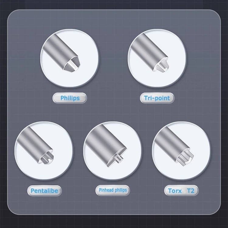 Qianli Super Tactile Grip - Type Precision Silent Dual - Bearing Screwdriver, Type A Phillips, Type B Tri - point, Type C Pentalibe, Type D Pinhead Philips, Type E T2 Torx - ORIWHIZ