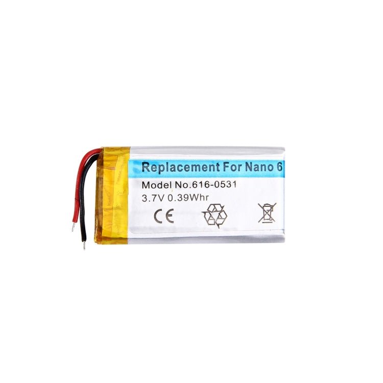 Rechargeable Li - ion Battery for iPod nano 6th 3.7V 0.39Whr, For Apple iPod nano 6 - ORIWHIZ