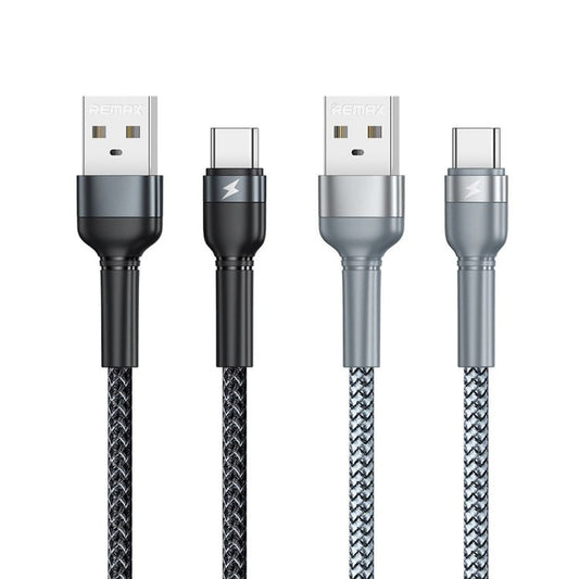 REMAX RC - 124a 1m 2.4A USB to USB - C / Type - C Aluminum Alloy Braid Fast Charging Data Cable, Type - C - ORIWHIZ