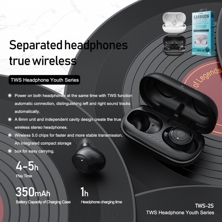 REMAX TWS - 2S Bluetooth 5.0 Stereo True Wireless Bluetooth Earphone with Charging Box - ORIWHIZ