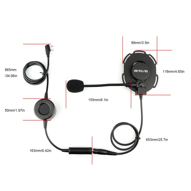 RETEVIS EH060K 2 Pin PPT Waterproof Tactical Military Headphone Microphone, EH060K - ORIWHIZConsumer ElectronicsRETEVISWalkie Talkie
