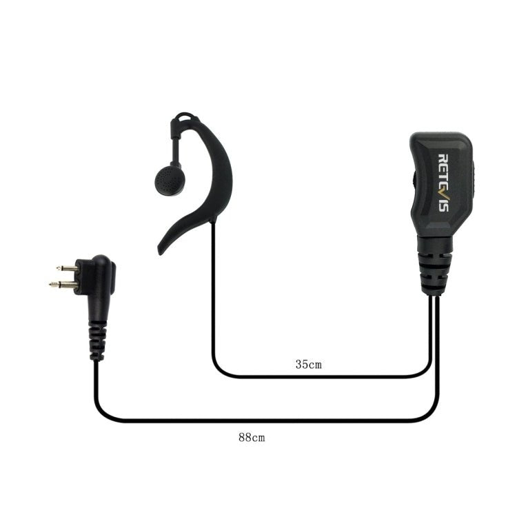 RETEVIS R - 111 M Head 2 Pin PTT Adjustable Volume Earphone Microphone for Motorola GP68/GP88/GP300/GP2000, R - 111 M Head - ORIWHIZConsumer ElectronicsRETEVISWalkie Talkie