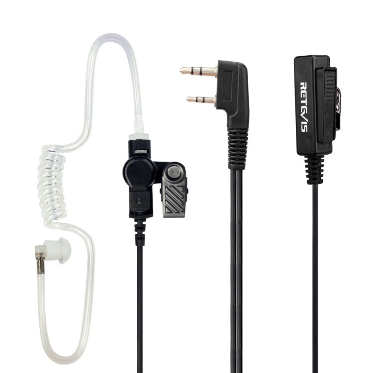 RETEVIS TK 2 Pin Long Clip Air Guide Covert Acoustic Tube Earpiece Speaker Microphone for H - 777 / RT - 5R / RT - 5RV / RT - B6, TK Long Clip - ORIWHIZConsumer ElectronicsRETEVISWalkie Talkie