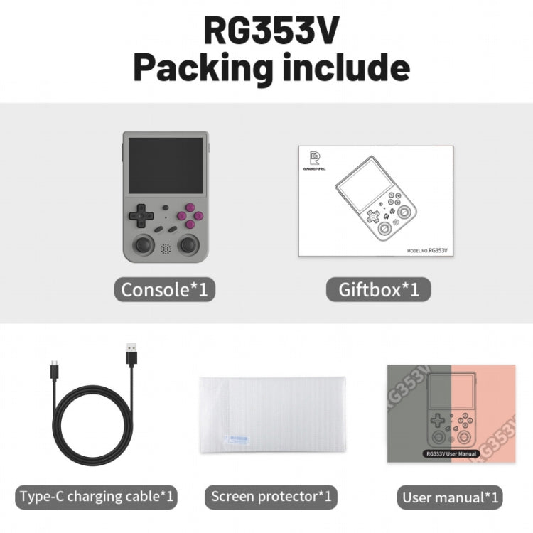 RG353V 3.5 Inch Wireless Game Box Android 11 Linux OS Handheld Game Console, Machine Only, 64G 15,000 games, 128G 25000 Games, 256G 35000 Games - ORIWHIZANBERNICPocket ConsolePocket Console & Accessories
