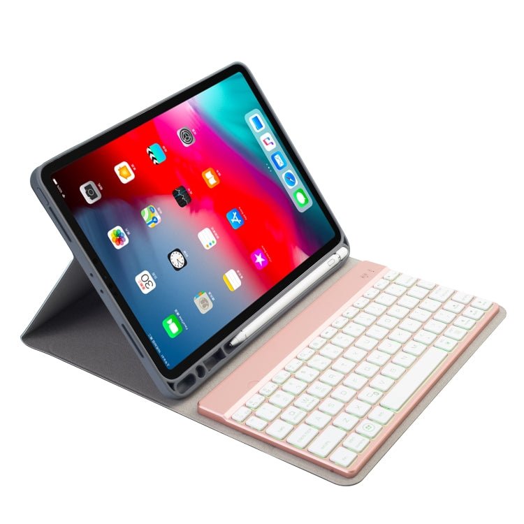 RK11A Backlight TPU Multi Color Light Bluetooth Keyboard Horizontal Flip Leather Case for iPad Pro 11 2020 / 2018 with Holder & Pen Slot - ORIWHIZApple AccessoriesiPad KeyboardiPad Keyboard Universal