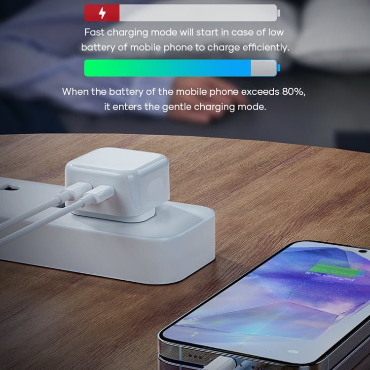 ROCK T58 35W Dual USB - C / Type - C Ports PD Charger, UK Plug, UK Plug - ORIWHIZ