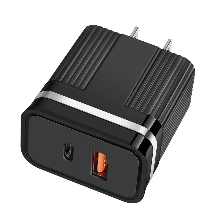 RSY USB + USB - C / Type - C Dual Ports Fast Charging Travel Charger,, US Plug, EU Plug - ORIWHIZ