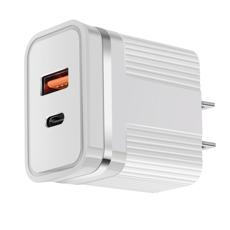 RSY USB + USB - C / Type - C Dual Ports Fast Charging Travel Charger,, US Plug, EU Plug - ORIWHIZ