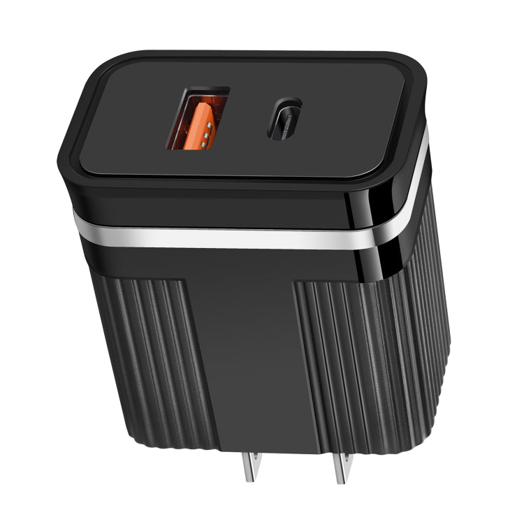 RSY USB + USB - C / Type - C Dual Ports Fast Charging Travel Charger,, US Plug, EU Plug - ORIWHIZ